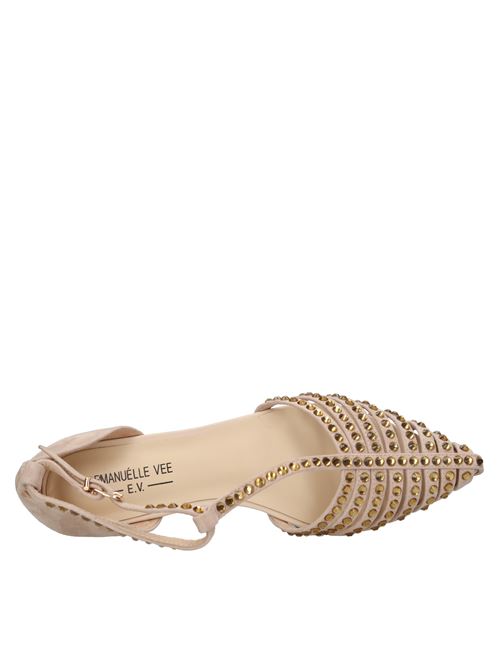 Ballerine in camoscio e applicazioni EMANUELLE VEE | 431M-725-11-P002BEIGE